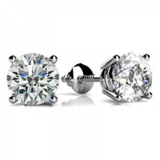 Round Cut Diamond Stud Earrings